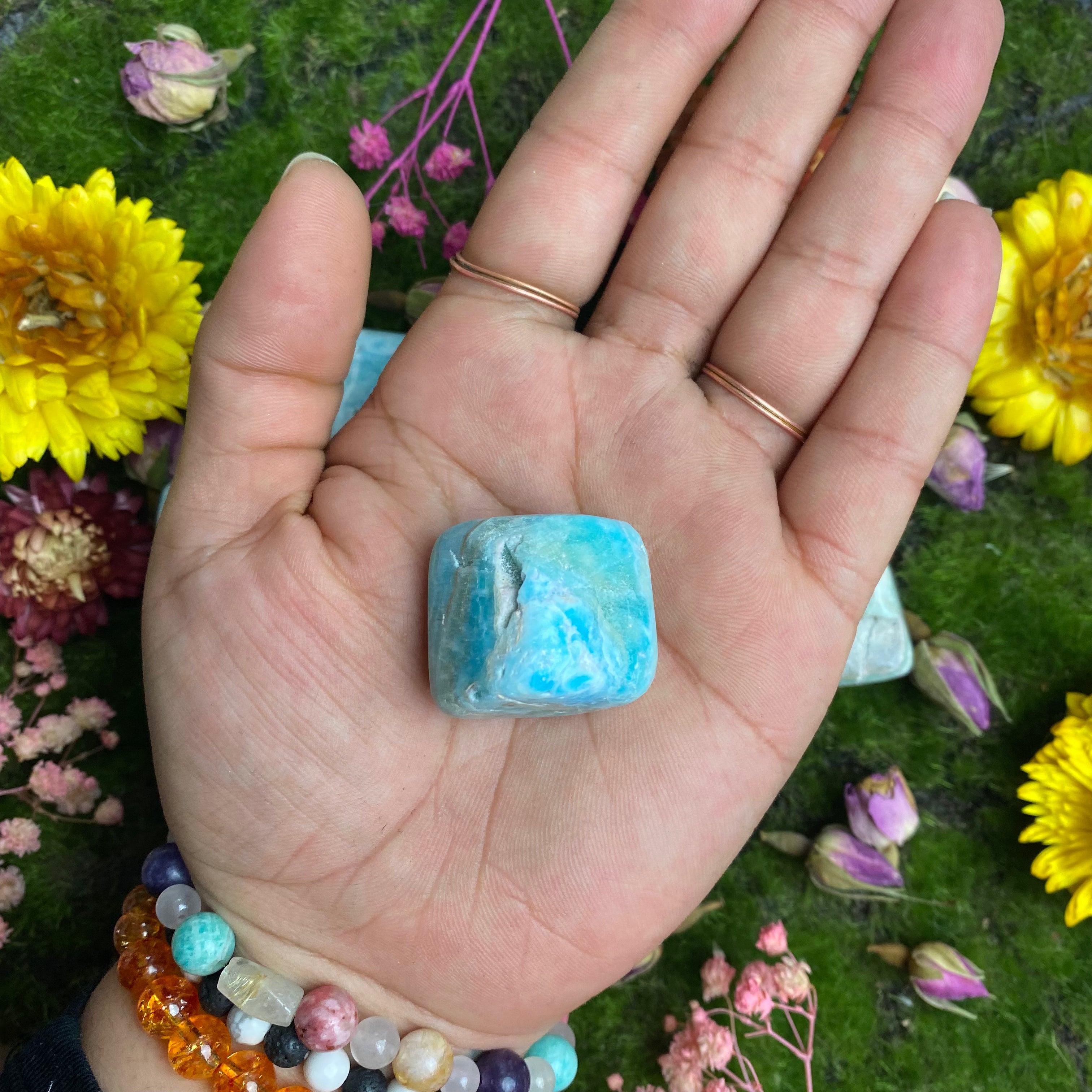 Blue Aragonite Tumbled Stone